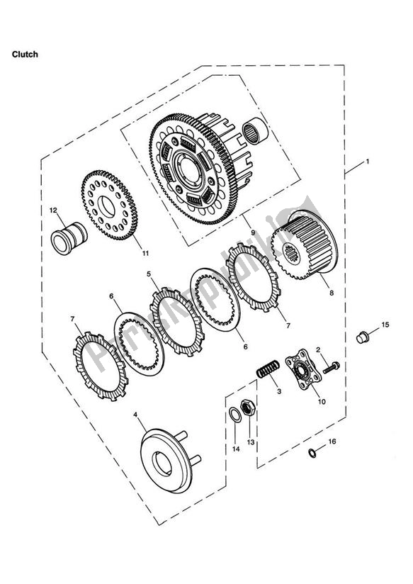 All parts for the Clutch of the Triumph America Carburettor 790 2002 - 2007